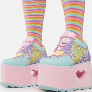 YRU Pastel Qozmo Lo Care Bears Platform Sneakers